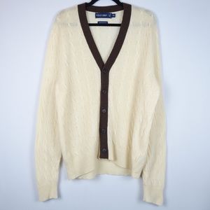 Ralph Lauren Cream and Brown Cardigan Sweater